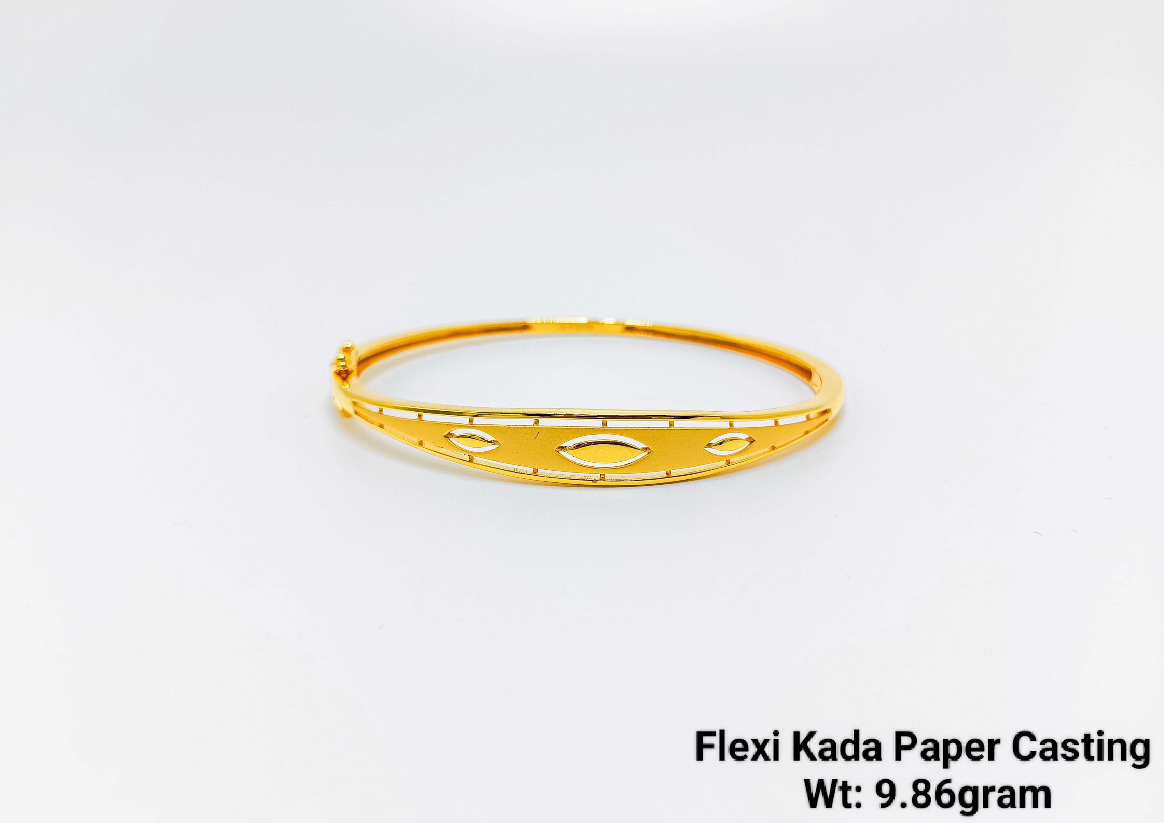 Elegant Flexi Gold Kada Bracelet - 9.86 grams