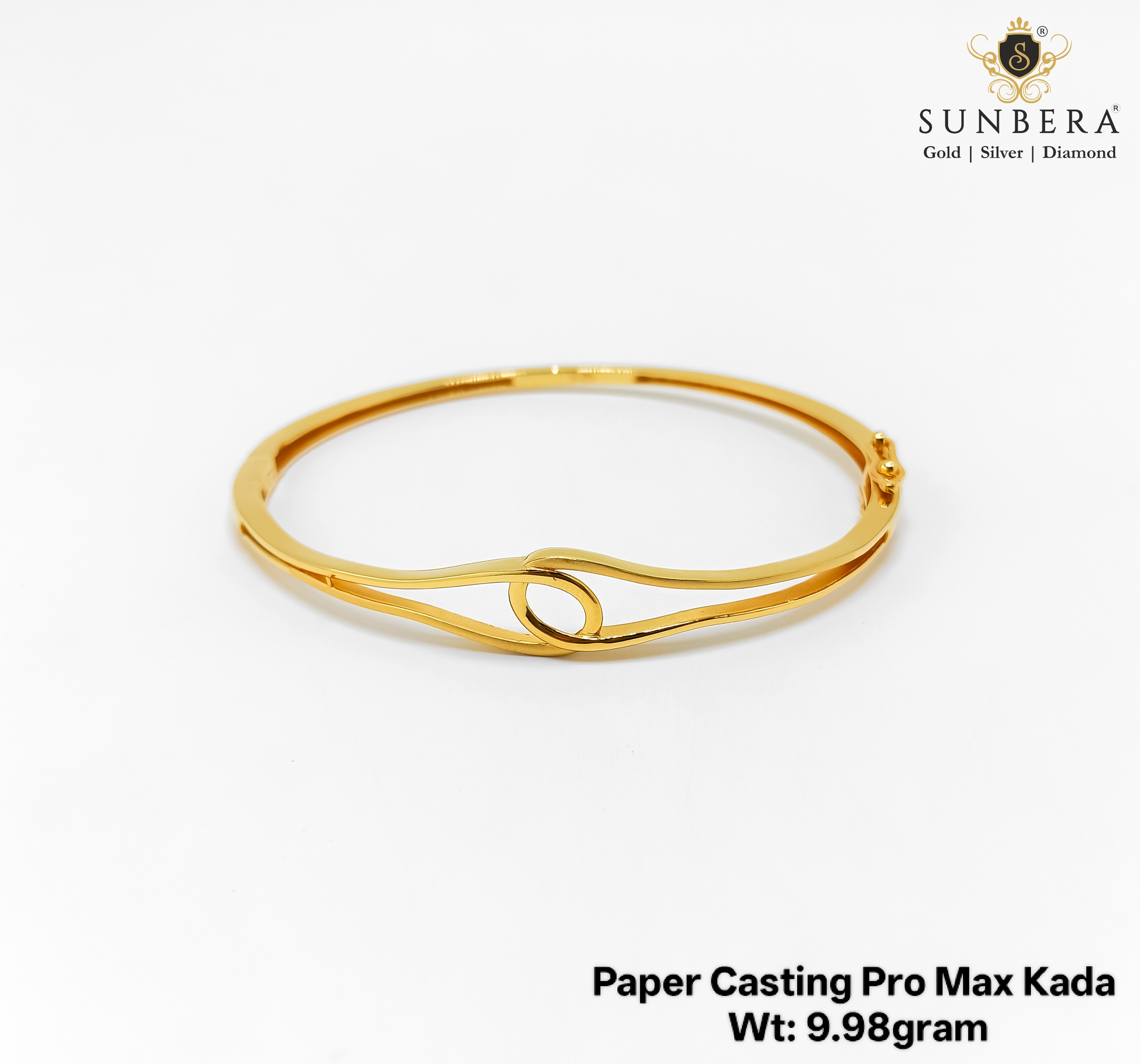 Paper Casting Pro Max Unisex Gold Kada (9.98 gm)