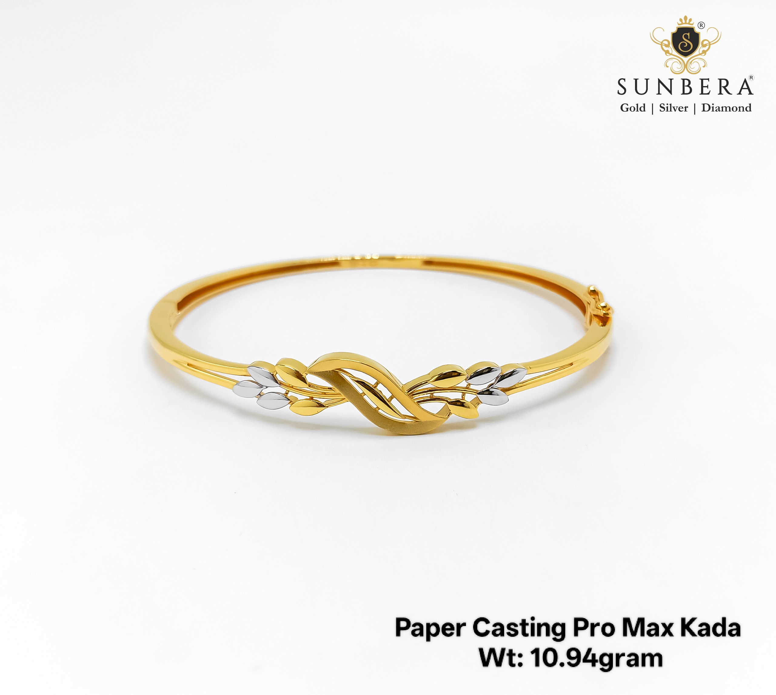 Sunbera Unisex Paper Casting Pro Max Gold Kada – 10.94 Gram