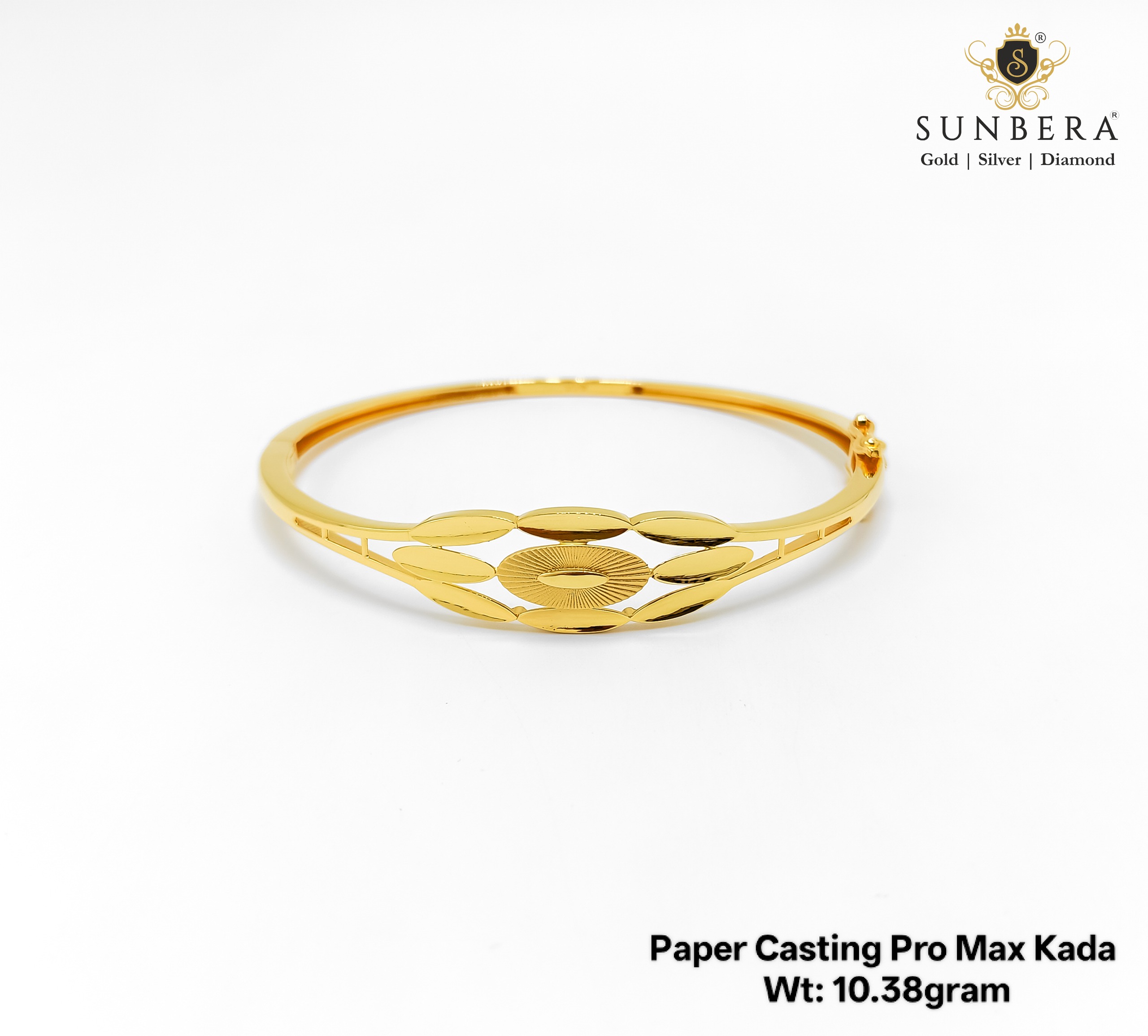 22K Real Gold Paper Casting Pro Max Gents Kada (10.38 Grams)